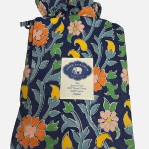 John Robshaw Ashi Queen Duvet NAVY/MULTI floral